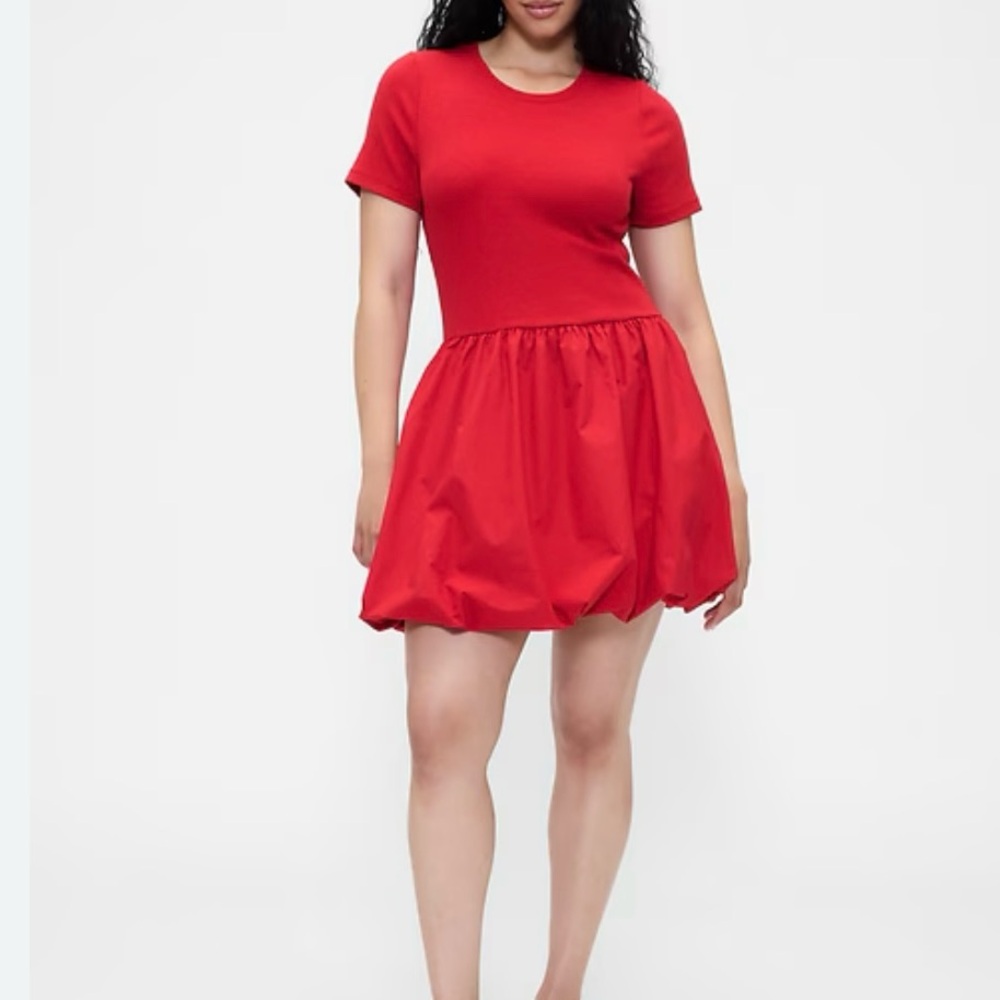 GAP Mixed Media Bubble Mini Dress: S